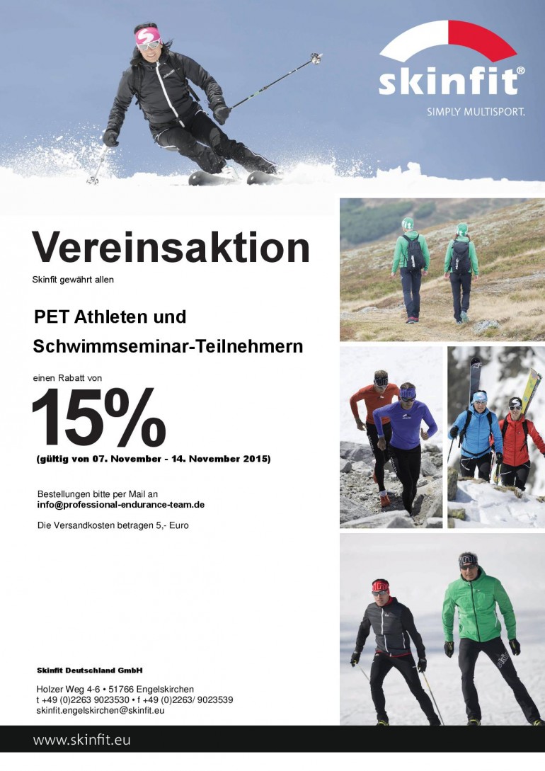 PET/Skinfitaktion zum neuen Herbstkatalog 2015